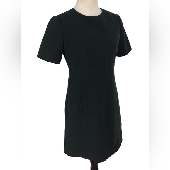 Eliza J Short Sleeve Green Sheath Dress Size 2P Back Zipper - Picture 3 of 6
